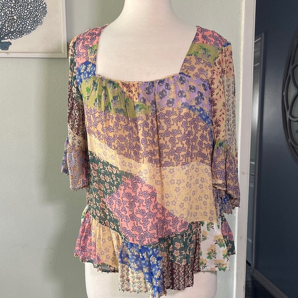 Bohemian Patchwork Blouse in Multicolor